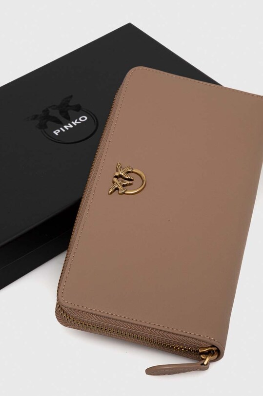 Δερμάτινο πορτοφόλι Pinko 100250.A0F1 καφέ