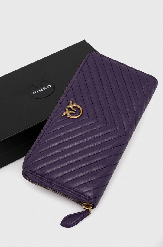 Pinko portfel skórzany 100250.A0GK fioletowy