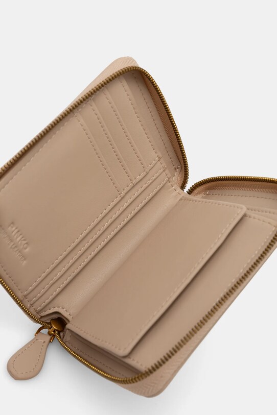 Accesorii Pinko portofel de piele 100249.A0F1 bej