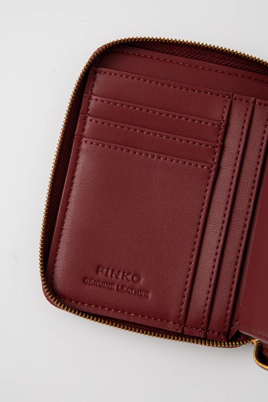 Pinko portofel de piele 100249.A0F1 burgundia AA00