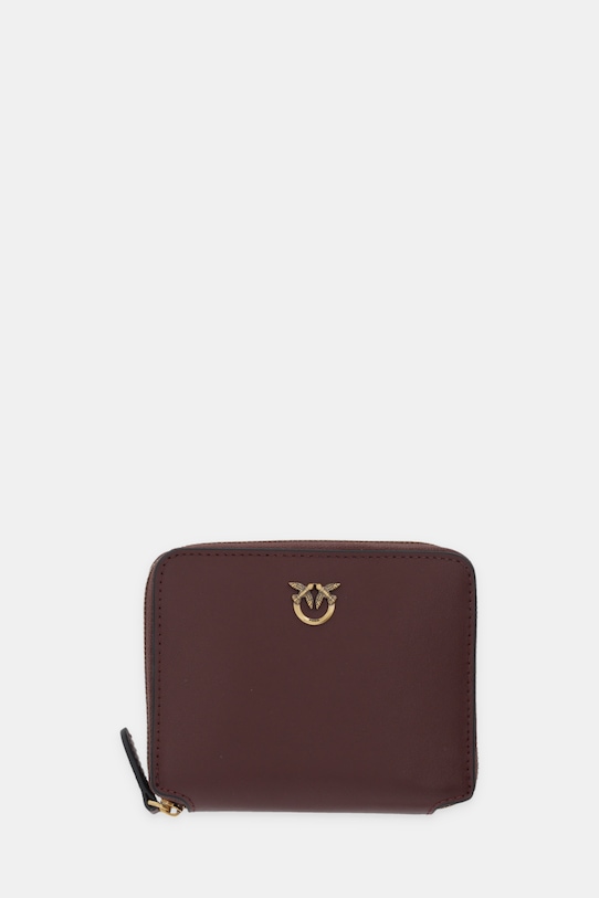 Pinko portfel skórzany skóra licowa bordowy 100249.A0F1