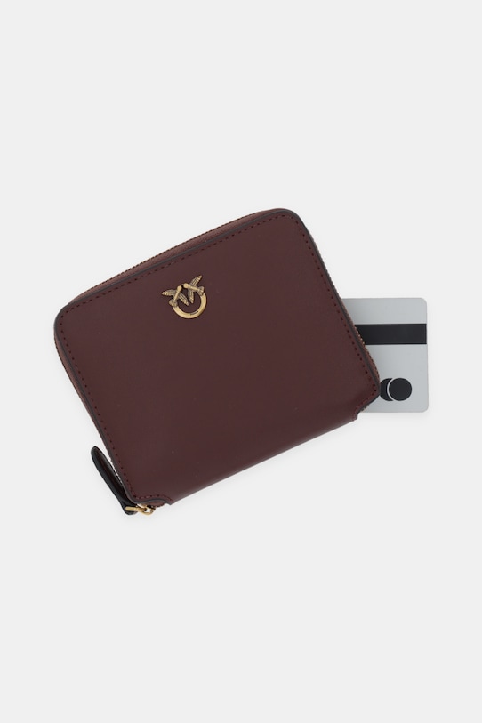 Pinko portfel skórzany bordowy 100249.A0F1