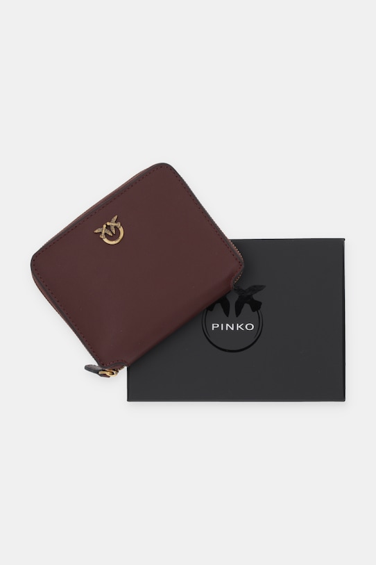Pinko portfel skórzany 100249.A0F1 bordowy