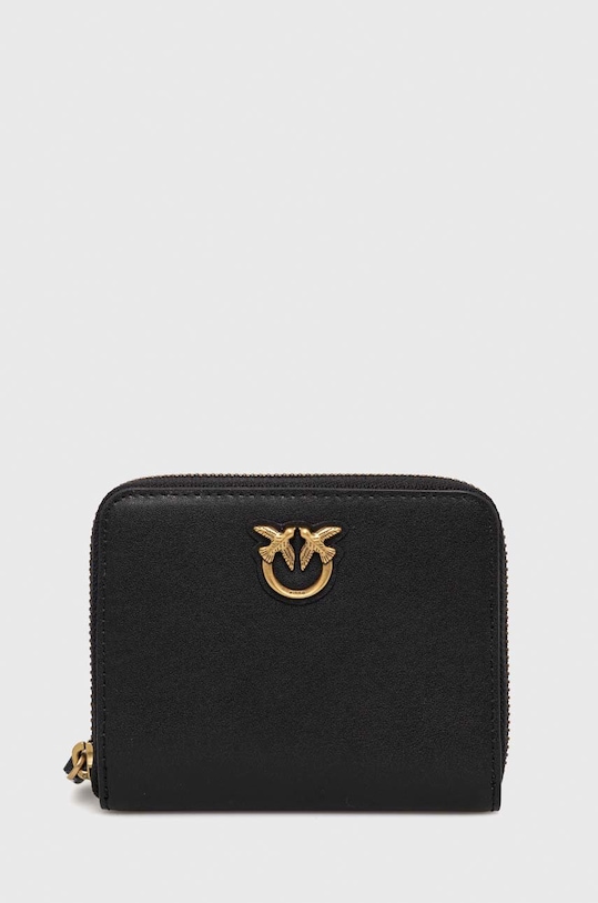 Δερμάτινο πορτοφόλι Pinko λείο δέρμα μαύρο 100249.A0F1