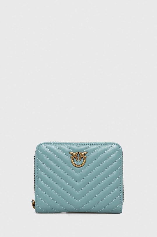 Pinko portfel skórzany skóra licowa niebieski 100249.A0GK