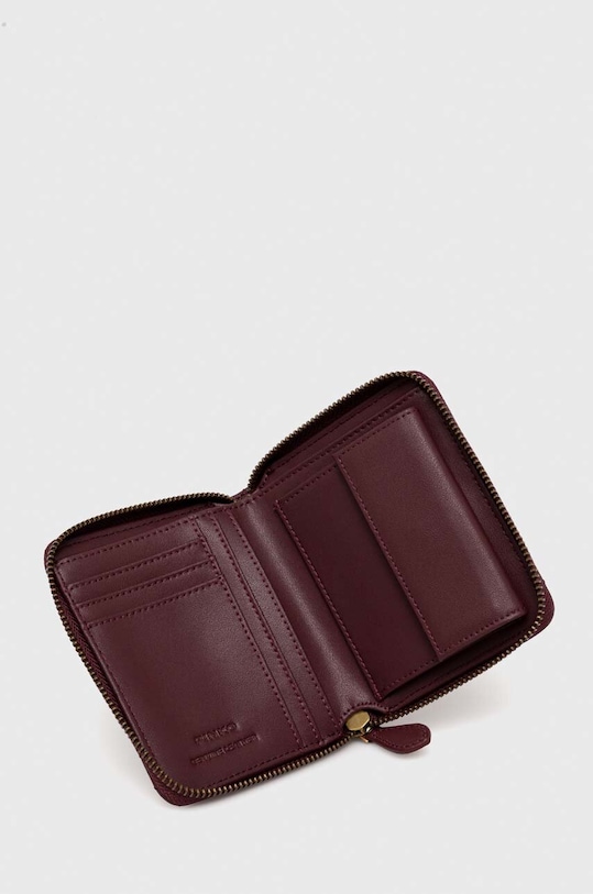Pinko portfel skórzany bordowy 100249.A0GK