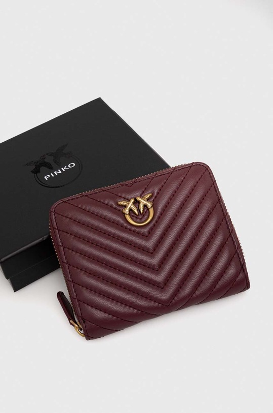 Pinko portfel skórzany 100249.A0GK bordowy