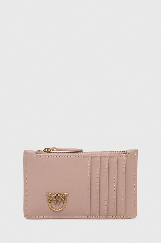 Pinko portfel skórzany skóra licowa różowy 100251.A0GK