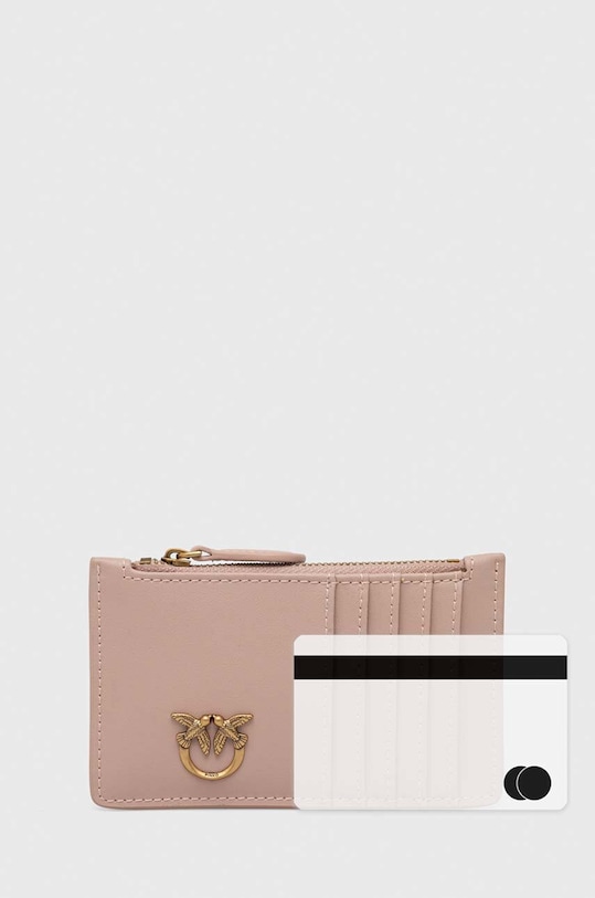 Pinko portfel skórzany różowy 100251.A0GK