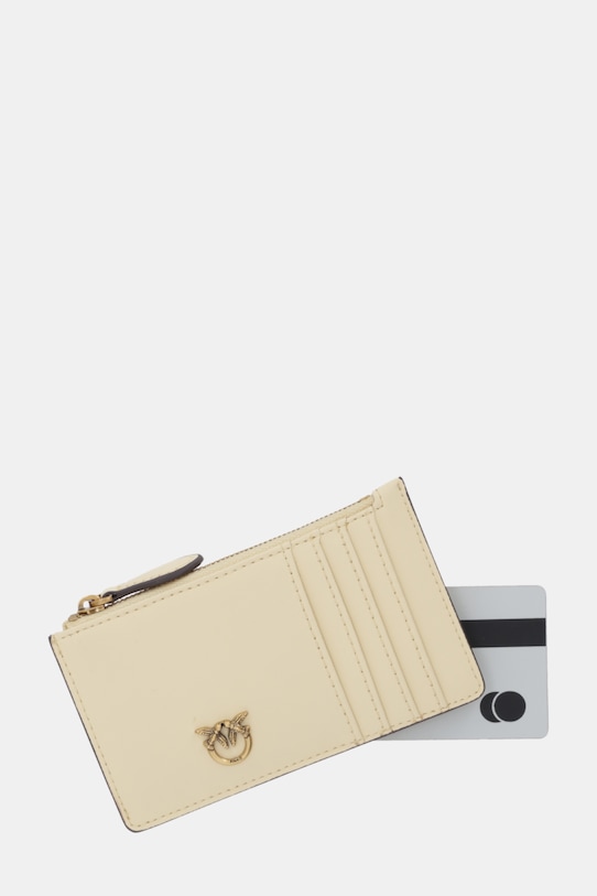 Akcesoria Pinko portfel skórzany 100251.A0GK beżowy