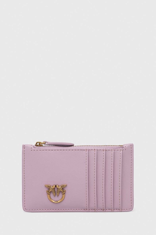 Pinko portfel skórzany skóra licowa różowy 100251.A0GK