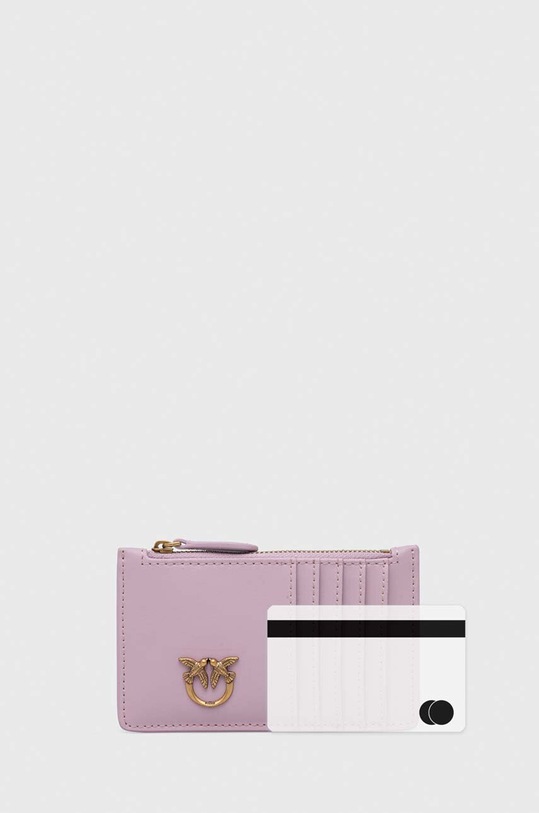 Pinko portfel skórzany różowy 100251.A0GK