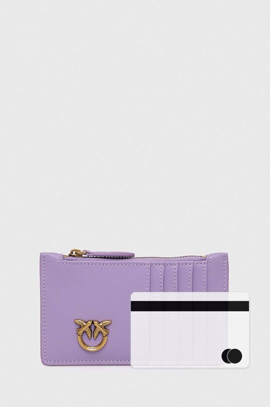 Pinko portfel skórzany 100251.A0GK fioletowy