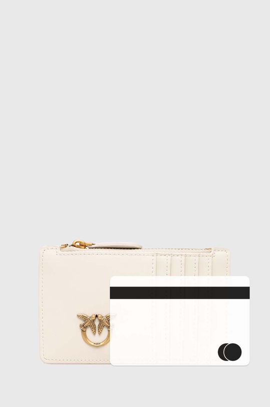 Pinko portfel skórzany beżowy 100251.A0F1