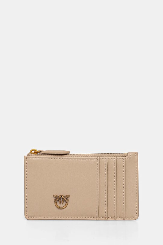 Δερμάτινο πορτοφόλι Pinko λείο δέρμα μπεζ 100251.A0F1