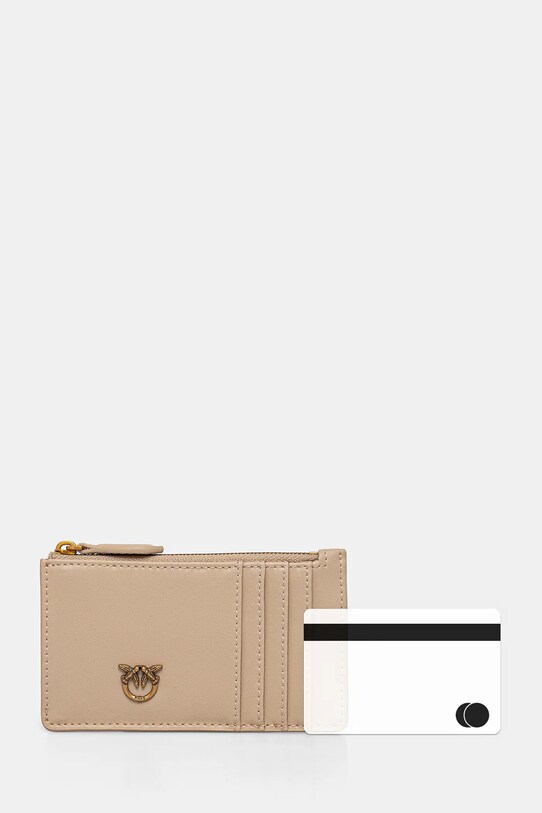 Δερμάτινο πορτοφόλι Pinko 100251.A0F1 μπεζ