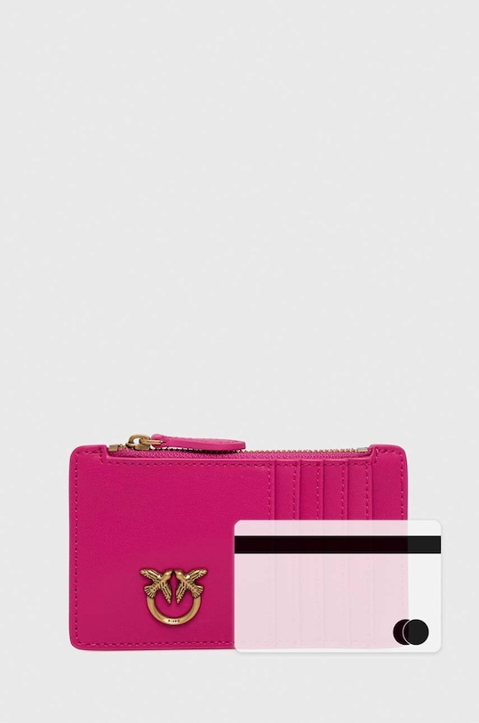 Pinko portfel skórzany 100251.A0F1 różowy