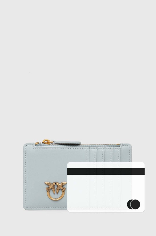 Pinko portfel skórzany niebieski 100251.A0F1