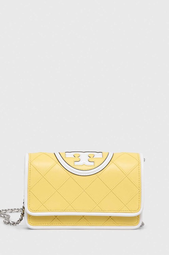 Kožená kabelka Tory Burch usňová koža žltá 143502.700