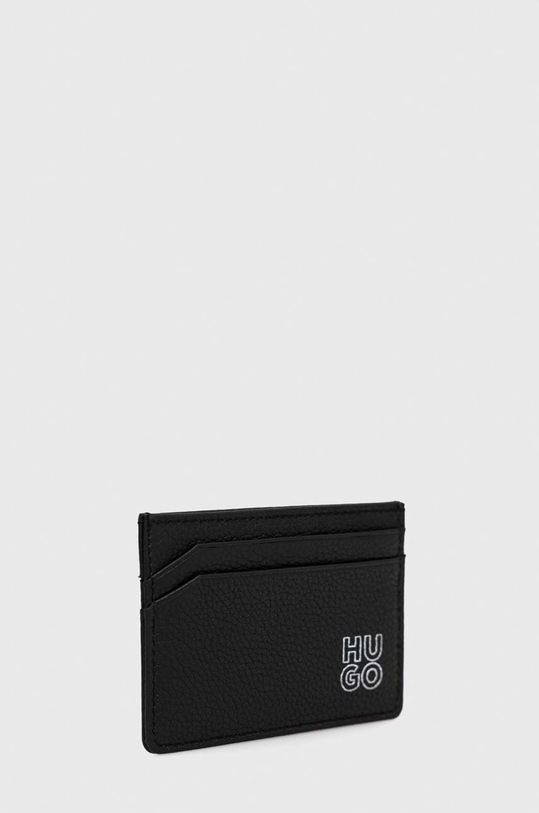HUGO etui na kartę skórzane 50487005 czarny SS23