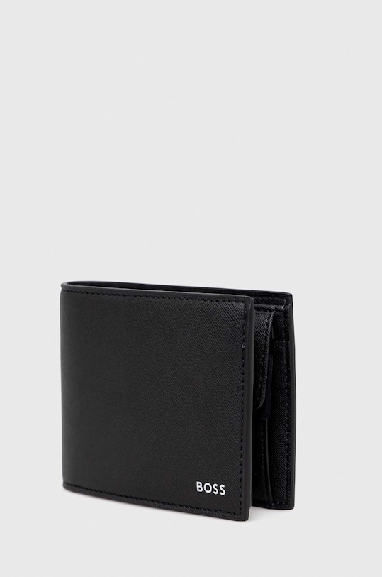 BOSS portfel skórzany 50485623 czarny SS23