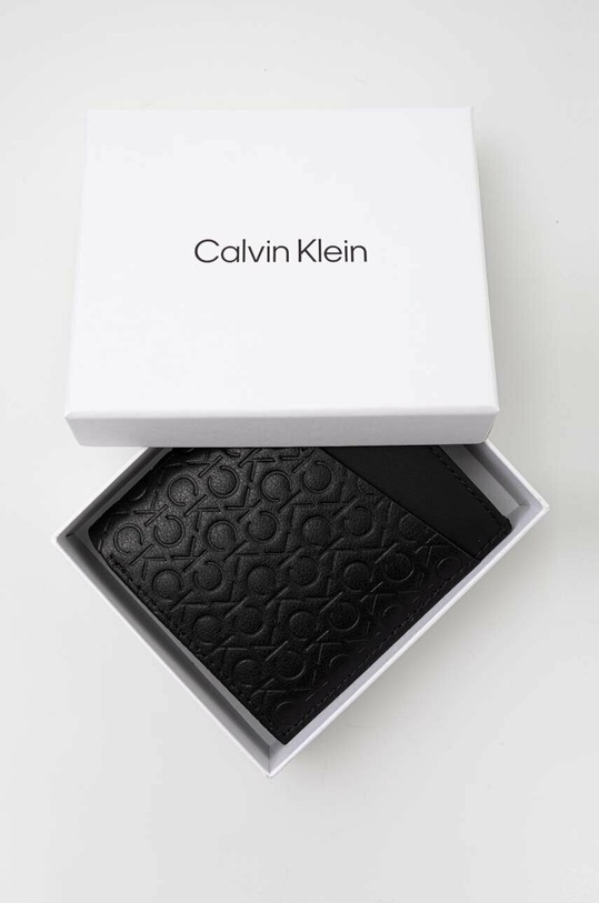 Kožená peněženka Calvin Klein černá K50K510306.PPYX