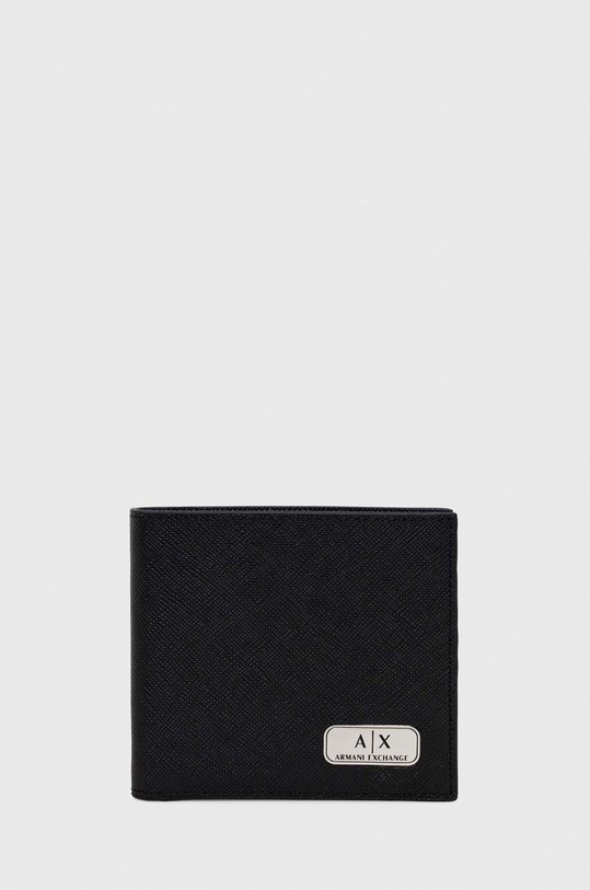 Kožená peněženka a klíčenka Armani Exchange 958487.CC843 černá SS23
