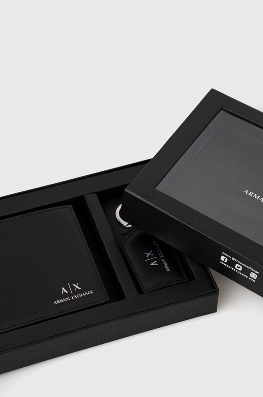 Kožená peňaženka a kľúčenka Armani Exchange 958487.CC845