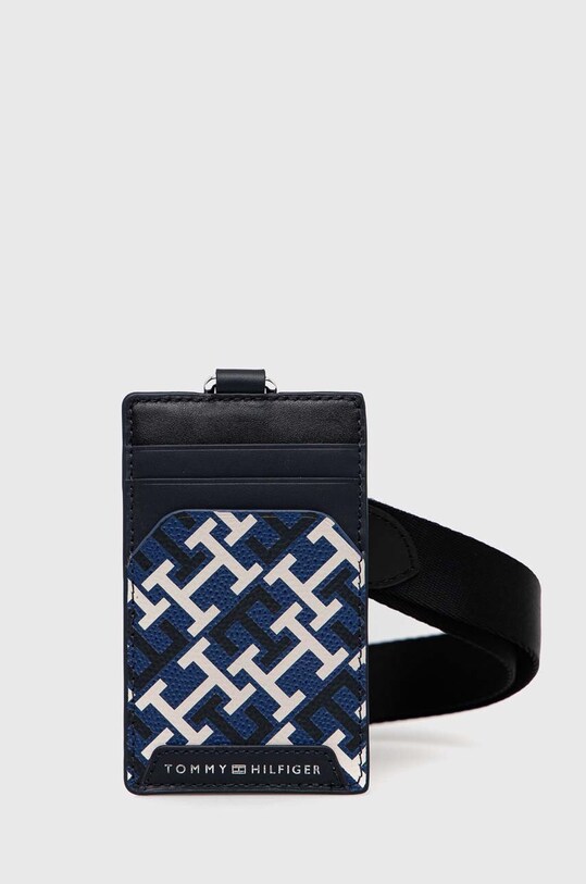 Tommy Hilfiger etui na karty skórzane skóra licowa granatowy AM0AM11114.PPYX