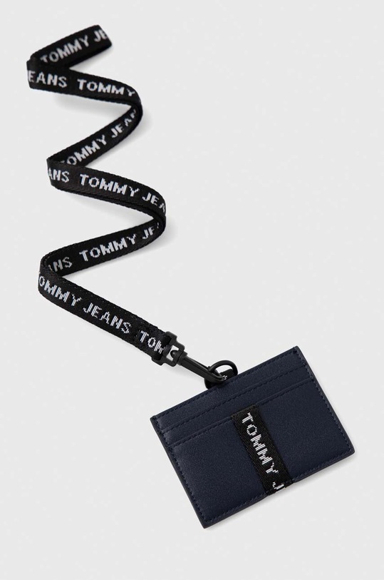 Tommy Jeans etui na karty skórzane skóra licowa granatowy AM0AM11026.PPYX