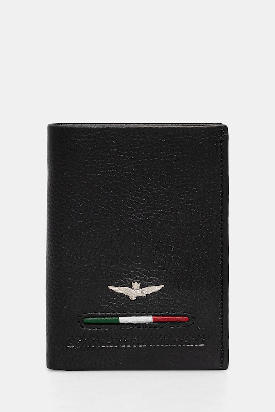Aeronautica Militare portofel de piele piele negru AM154
