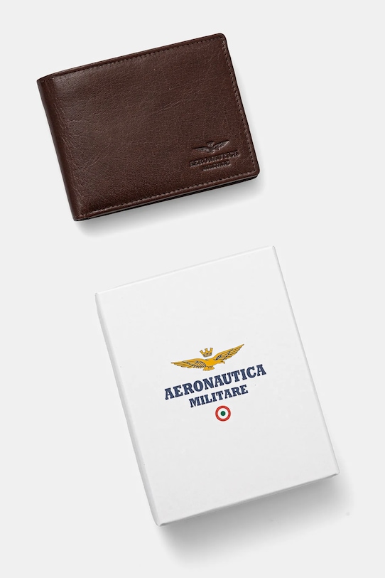 Aeronautica Militare portfel skórzany AM172 brązowy