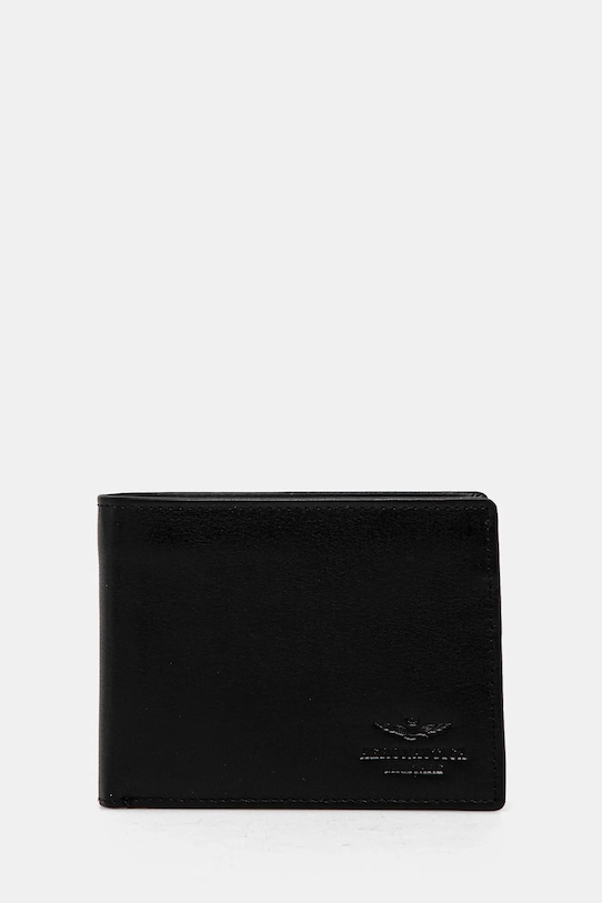 Aeronautica Militare portfel skórzany skóra licowa czarny AM172