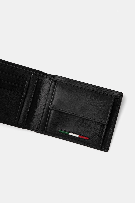 Akcesoria Aeronautica Militare portfel skórzany AM172 czarny