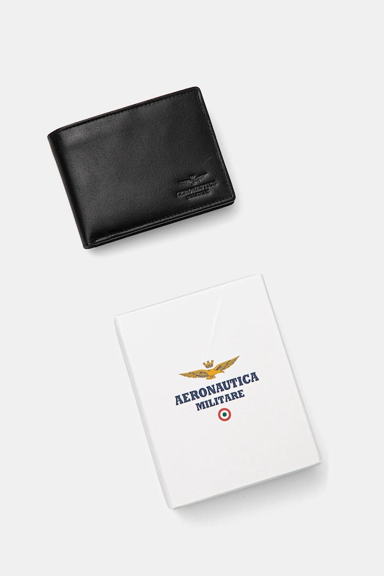 Aeronautica Militare portfel skórzany czarny AM172