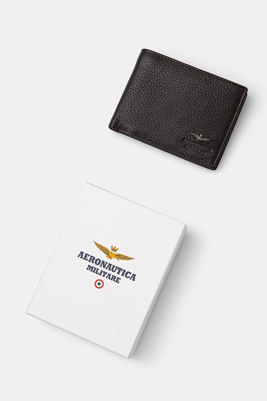 Kožená peňaženka Aeronautica Militare hnedá AM181