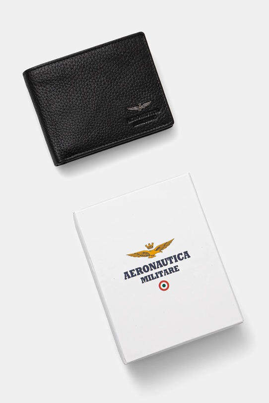 Aeronautica Militare portfel skórzany AM183 czarny