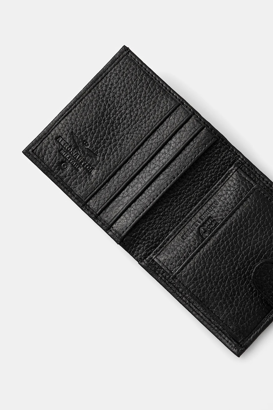 Шкіряний гаманець Aeronautica Militare AM184 чорний SS23