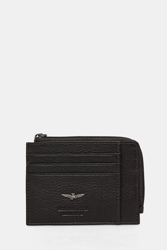 Шкіряний гаманець Aeronautica Militare лицьова шкіра коричневий AM187