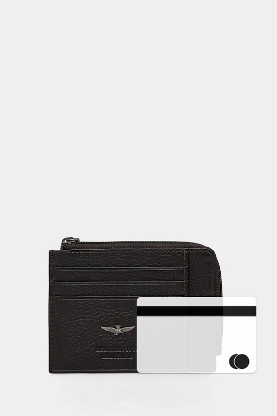 Шкіряний гаманець Aeronautica Militare коричневий AM187