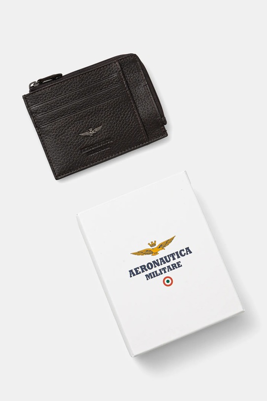 Аксесуари Шкіряний гаманець Aeronautica Militare AM187 коричневий