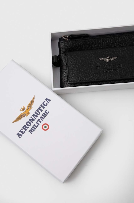 Aeronautica Militare etui na klucze skórzane czarny AM189