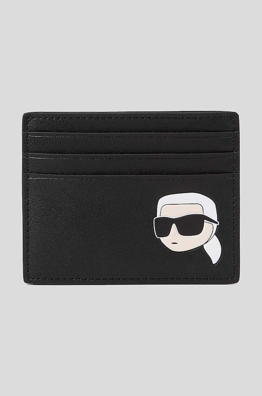 Karl Lagerfeld portfel skórzany skóra licowa czarny 230W3214