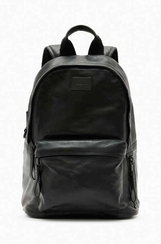 AllSaints plecak skórzany CARABINER BACKPACK skóra licowa czarny MB519X