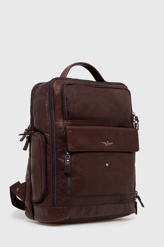 Aeronautica Militare ghiozdan de piele AM305 maro SS24