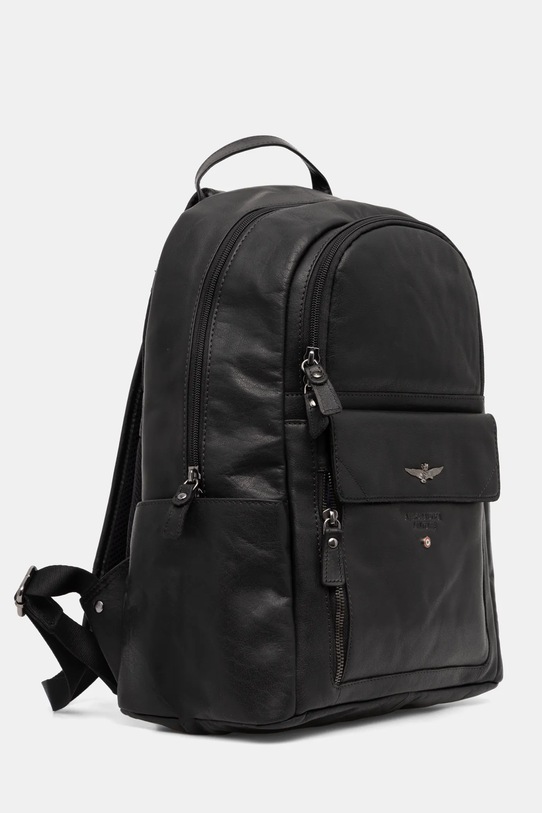 Kožený ruksak Aeronautica Militare AM355 čierna AW23