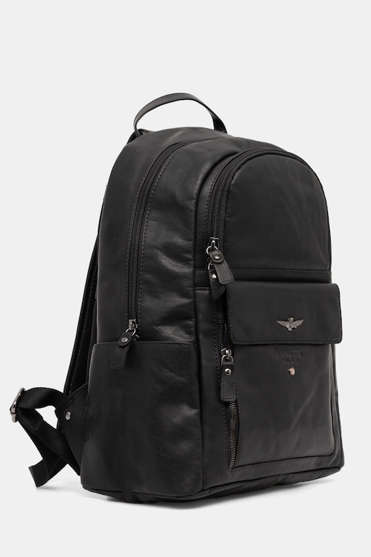 Kožený ruksak Aeronautica Militare AM355 čierna AW23
