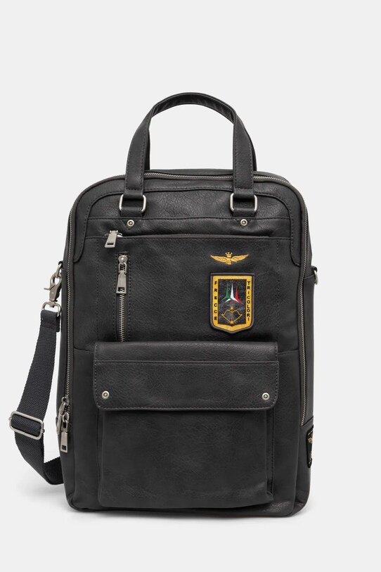 Ruksak Aeronautica Militare imitácia kože sivá AM476