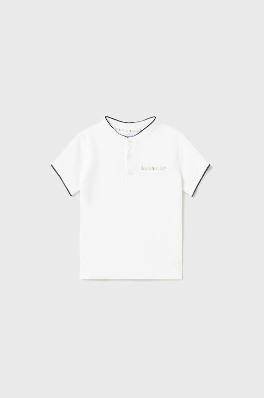 Dětská bavlněná polokošile Mayoral s elastanem bílá 1101.3B.BABY.B.PPYX