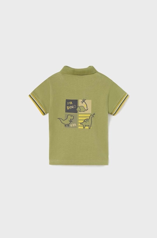 Dětská bavlněná polokošile Mayoral 1102.3B.BABY.B zelená SS23